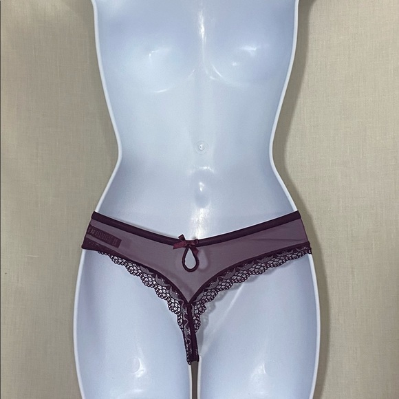 Victoria’s Secret Deep Purple/Maroon With Leopard Print And Sequin Embellishment - Picture 3 of 6